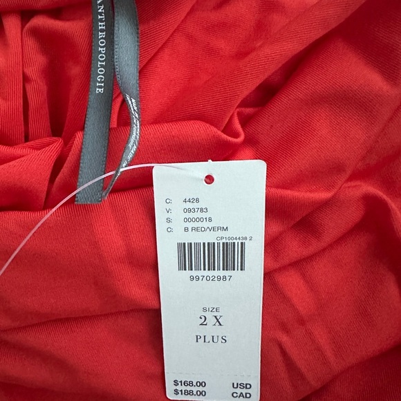 NWT Anthropologie Slinky Knit Halter Dress 2X Red Backless Cocktail Party Sheath - Picture 9 of 10